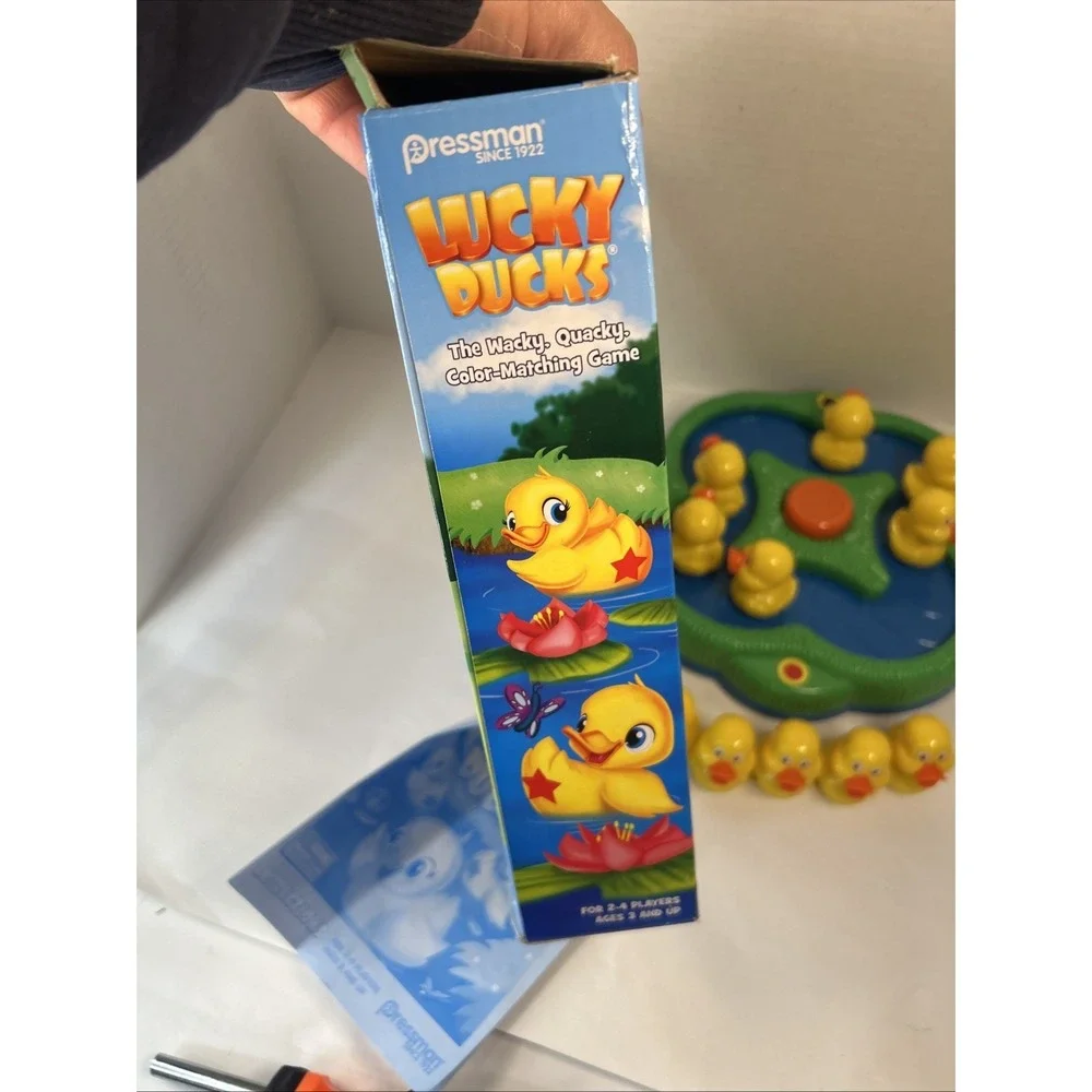 Pressman Lucky Ducks Game Motorized Memory Color  Matching Preschool Board  Game